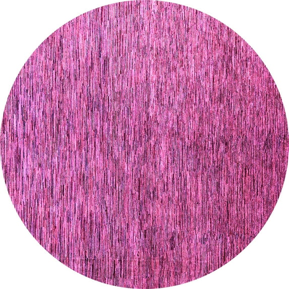 Ahgly Company Indoor Round Abstract Pink Modern Area Rugs, 3' Round