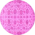 thumbnail image 1 of Ahgly Company Indoor Round Abstract Pink Modern Area Rugs, 3' Round, 1 of 4