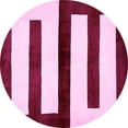 thumbnail image 1 of Ahgly Company Indoor Round Abstract Pink Modern Area Rugs, 3' Round, 1 of 4