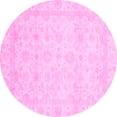 thumbnail image 1 of Ahgly Company Indoor Round Abstract Pink Modern Area Rugs, 3' Round, 1 of 4