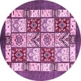 thumbnail image 1 of Ahgly Company Indoor Round Abstract Pink Modern Area Rugs, 4' Round, 1 of 4