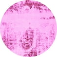 thumbnail image 1 of Ahgly Company Indoor Round Abstract Pink Modern Area Rugs, 4' Round, 1 of 4