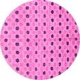 thumbnail image 1 of Ahgly Company Indoor Round Abstract Pink Modern Area Rugs, 5' Round, 1 of 4
