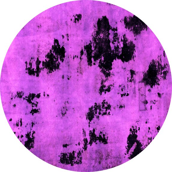 Ahgly Company Indoor Round Abstract Pink Modern Area Rugs, 6' Round