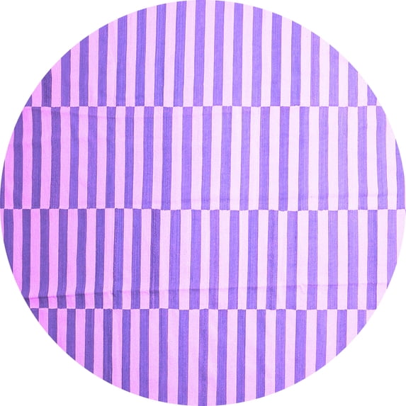 Ahgly Company Indoor Round Abstract Purple Contemporary Area Rugs, 7' Round