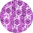 thumbnail image 1 of Ahgly Company Indoor Round Abstract Purple Modern Area Rugs, 4' Round, 1 of 4