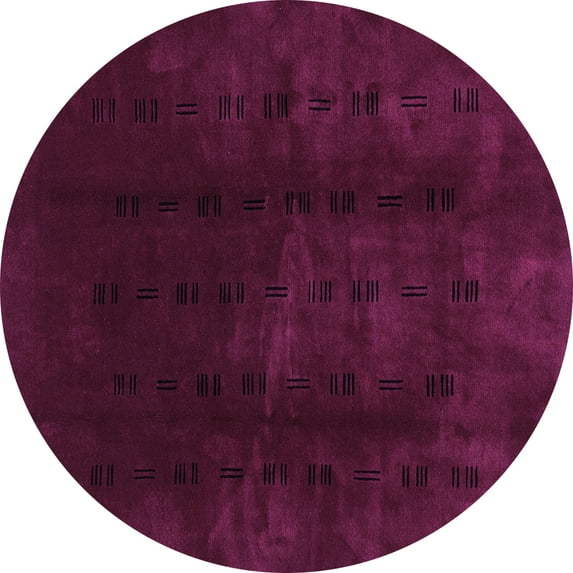 Ahgly Company Indoor Round Abstract Purple Modern Area Rugs, 8' Round
