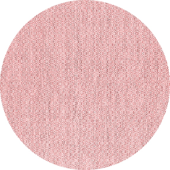 Ahgly Company Indoor Round Abstract Red Contemporary Area Rugs, 3' Round