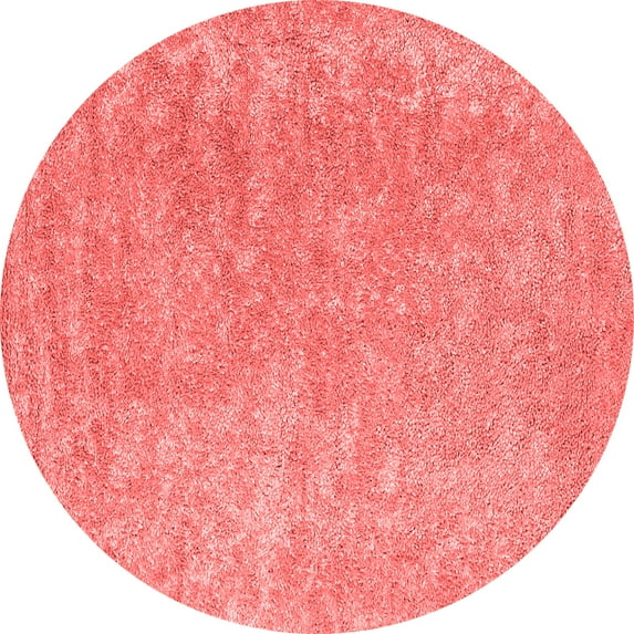 Ahgly Company Indoor Round Abstract Red Contemporary Area Rugs, 4' Round