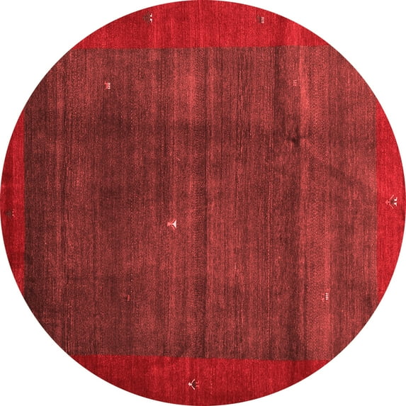 Ahgly Company Indoor Round Abstract Red Contemporary Area Rugs, 6' Round