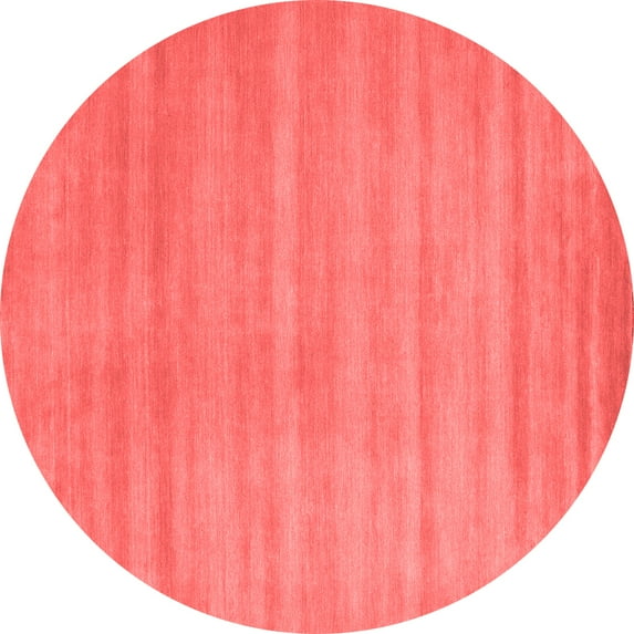 Ahgly Company Indoor Round Abstract Red Contemporary Area Rugs, 7' Round