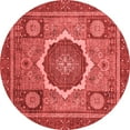 thumbnail image 1 of Ahgly Company Indoor Round Abstract Red Modern Area Rugs, 6' Round, 1 of 4