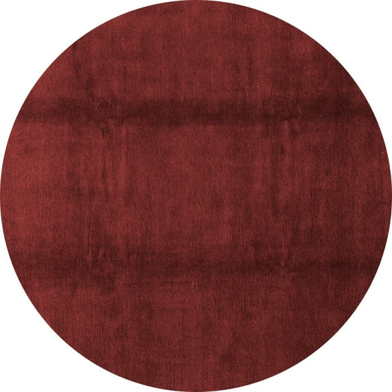 Ahgly Company Indoor Round Abstract Red Modern Area Rugs, 7' Round