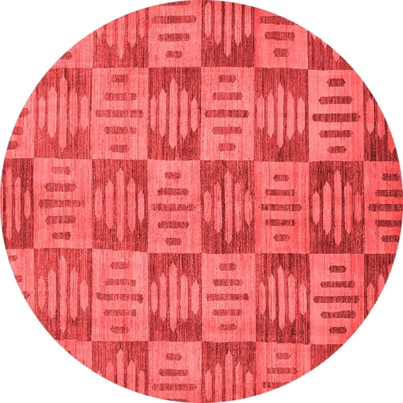Ahgly Company Indoor Round Abstract Red Modern Area Rugs, 8' Round