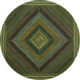 thumbnail image 1 of Ahgly Company Indoor Round Abstract Turquoise Blue Contemporary Area Rugs, 3' Round, 1 of 4