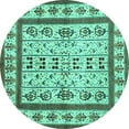 thumbnail image 1 of Ahgly Company Indoor Round Abstract Turquoise Blue Contemporary Area Rugs, 5' Round, 1 of 4