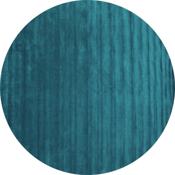 Ahgly Company Indoor Round Abstract Turquoise Blue Contemporary Area Rugs, 5' Round