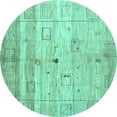 thumbnail image 1 of Ahgly Company Indoor Round Abstract Turquoise Blue Contemporary Area Rugs, 8' Round, 1 of 4