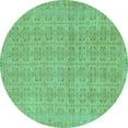 thumbnail image 1 of Ahgly Company Indoor Round Abstract Turquoise Blue Modern Area Rugs, 3' Round, 1 of 4