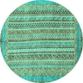 thumbnail image 1 of Ahgly Company Indoor Round Abstract Turquoise Blue Modern Area Rugs, 5' Round, 1 of 4