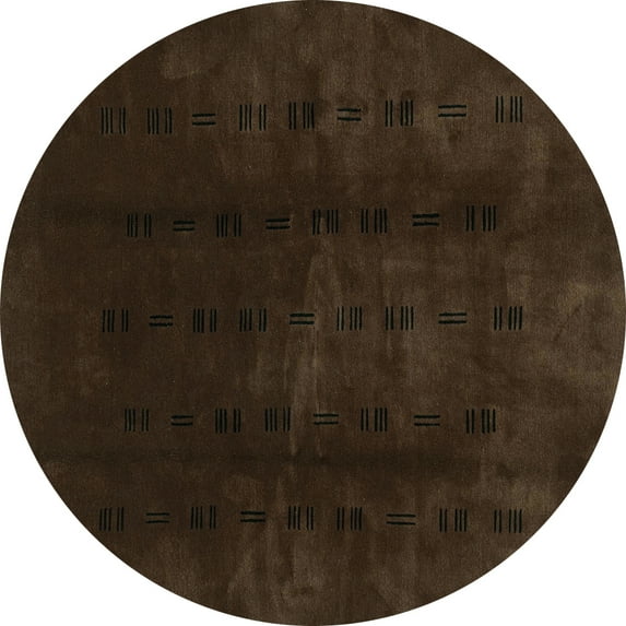 Ahgly Company Indoor Round Abstract Turquoise Blue Modern Area Rugs, 6' Round