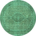 thumbnail image 1 of Ahgly Company Indoor Round Abstract Turquoise Blue Modern Area Rugs, 7' Round, 1 of 4