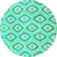 thumbnail image 1 of Ahgly Company Indoor Round Abstract Turquoise Blue Modern Area Rugs, 8' Round, 1 of 4