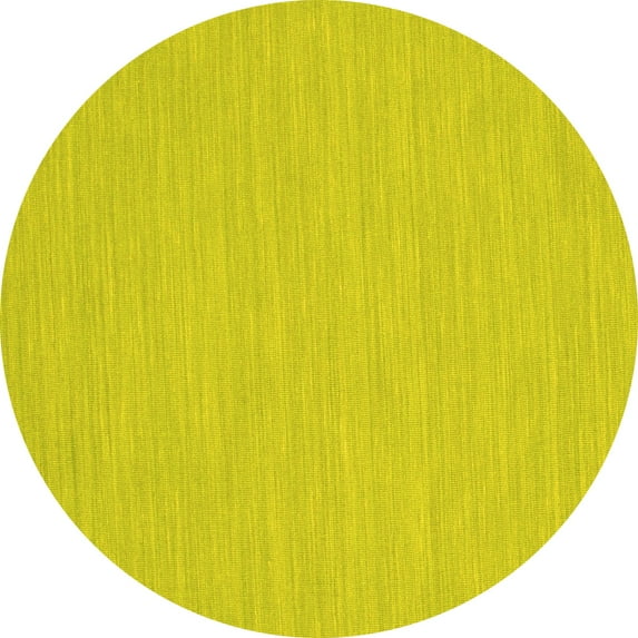 Ahgly Company Indoor Round Abstract Yellow Contemporary Area Rugs, 3' Round