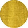 thumbnail image 1 of Ahgly Company Indoor Round Abstract Yellow Contemporary Area Rugs, 7' Round, 1 of 4