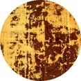 thumbnail image 1 of Ahgly Company Indoor Round Abstract Yellow Modern Area Rugs, 3' Round, 1 of 4