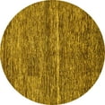 thumbnail image 1 of Ahgly Company Indoor Round Abstract Yellow Modern Area Rugs, 3' Round, 1 of 4
