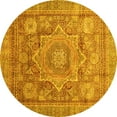thumbnail image 1 of Ahgly Company Indoor Round Abstract Yellow Modern Area Rugs, 4' Round, 1 of 4