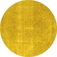 thumbnail image 1 of Ahgly Company Indoor Round Abstract Yellow Modern Area Rugs, 7' Round, 1 of 4