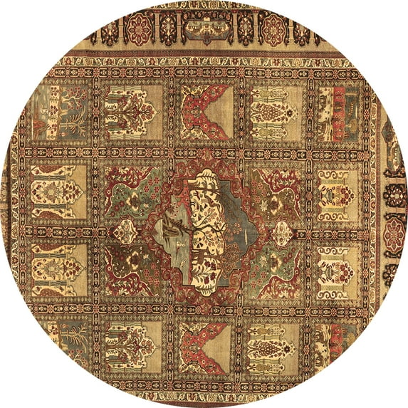 Ahgly Company Indoor Round Animal Brown Traditional Area Rugs, 5' Round