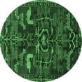 thumbnail image 1 of Ahgly Company Indoor Round Animal Emerald Green Traditional Area Rugs, 3' Round, 1 of 4