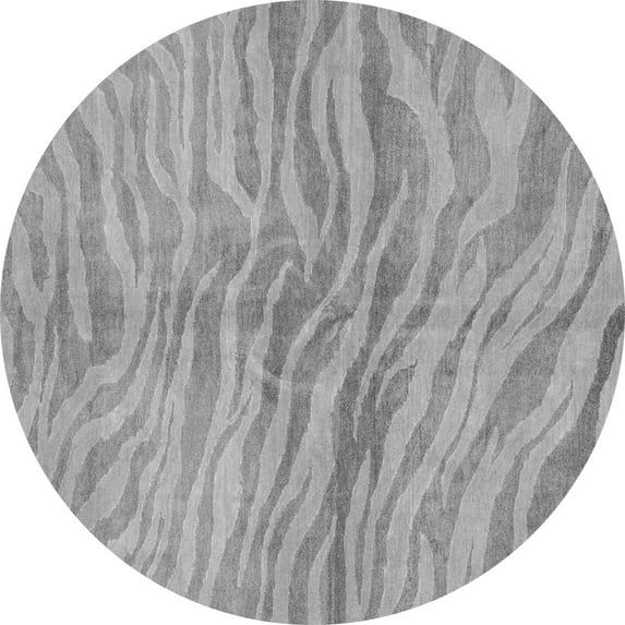 Ahgly Company Indoor Round Animal Gray Modern Area Rugs, 3' Round
