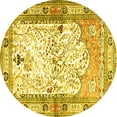 thumbnail image 1 of Ahgly Company Indoor Round Animal Yellow Traditional Area Rugs, 5' Round, 1 of 4