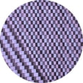 thumbnail image 1 of Ahgly Company Indoor Round Checkered Blue Modern Area Rugs, 4' Round, 1 of 4