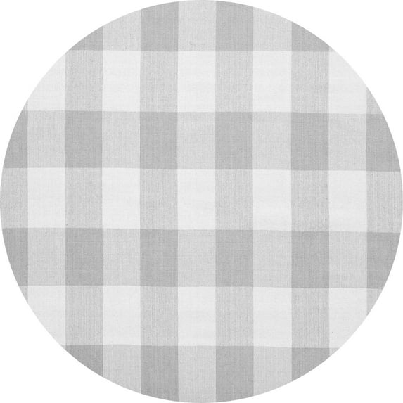 Ahgly Company Indoor Round Checkered Gray Modern Area Rugs, 4' Round