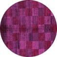 thumbnail image 1 of Ahgly Company Indoor Round Checkered Pink Modern Area Rugs, 6' Round, 1 of 4