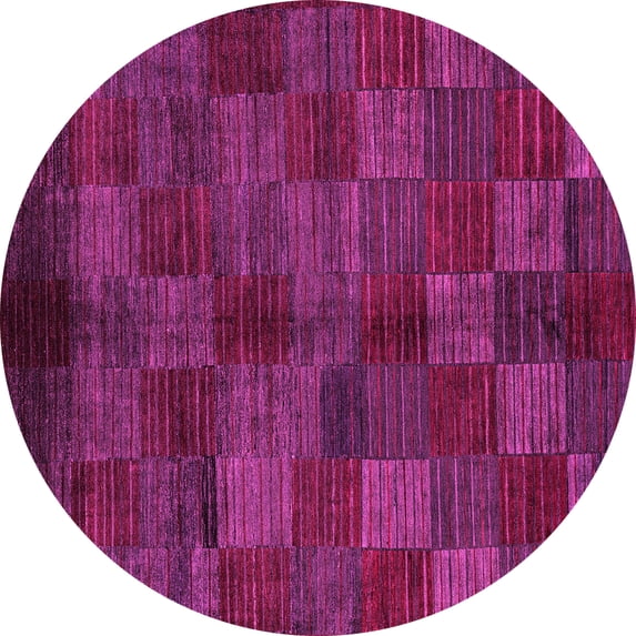 Ahgly Company Indoor Round Checkered Pink Modern Area Rugs, 6' Round