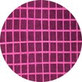thumbnail image 1 of Ahgly Company Indoor Round Checkered Pink Modern Area Rugs, 7' Round, 1 of 4