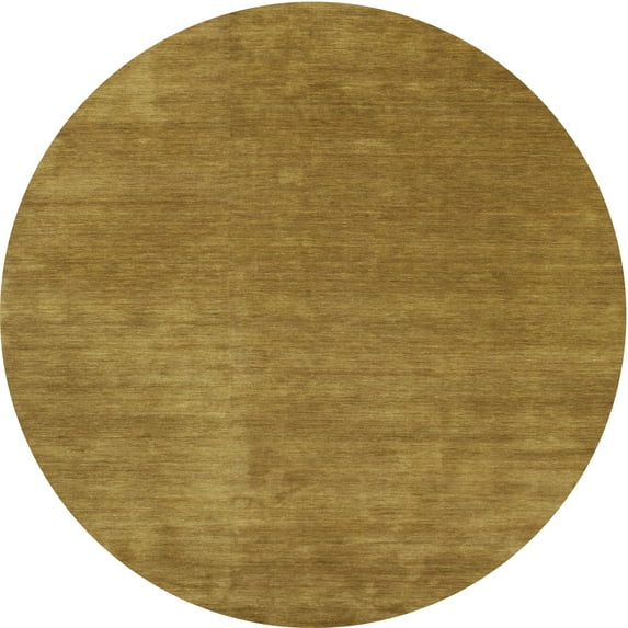 Ahgly Company Indoor Round Contemporary Dark Brown Abstract Area Rugs, 3' Round