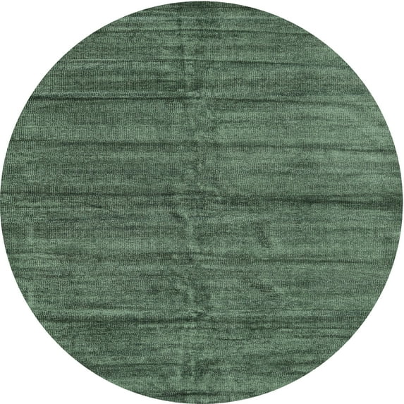 Ahgly Company Indoor Round Contemporary Green Abstract Area Rugs, 5' Round