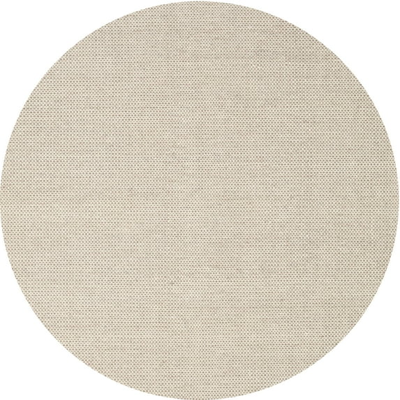 Ahgly Company Indoor Round Contemporary Light French Beige Brown Solid Area Rugs, 5' Round