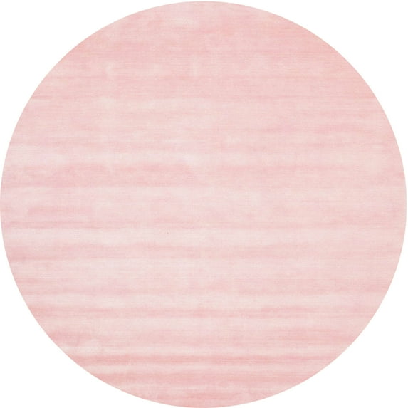 Ahgly Company Indoor Round Contemporary Light Red Pink Abstract Area Rugs, 5' Round