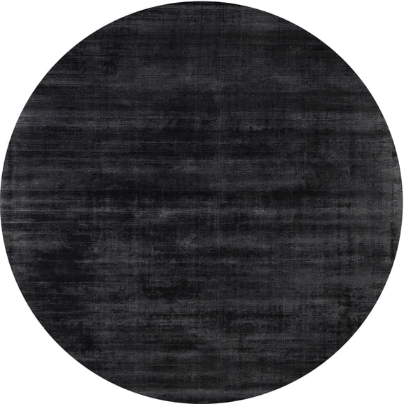 Ahgly Company Indoor Round Contemporary Midnight Gray Area Rugs, 6' Round