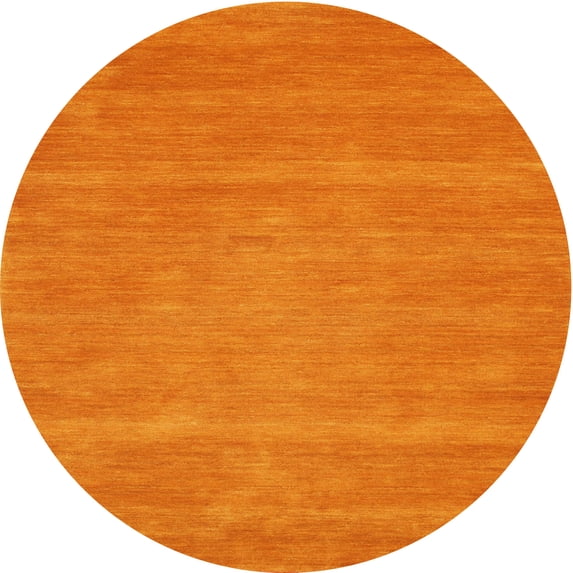 Ahgly Company Indoor Round Contemporary Orange Red Area Rugs, 6' Round