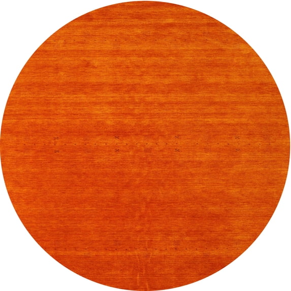 Ahgly Company Indoor Round Contemporary Red Area Rugs, 5' Round