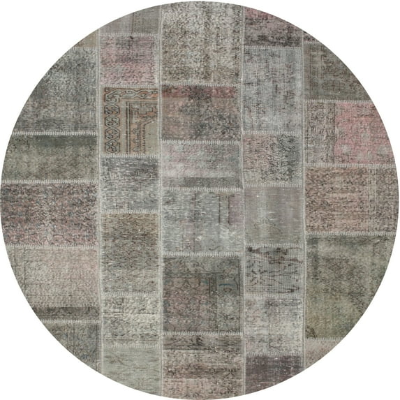 Ahgly Company Indoor Round Contemporary Rosy Brown Pink Area Rugs, 9' Round